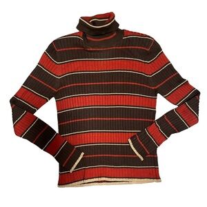 Kasper‎ Women’s Long Sleeve Striped Turtleneck Top